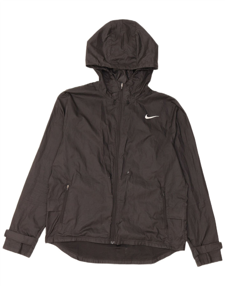 Nike ženska kišna jakna s kapuljačom UK 14 srednje crne boje od poliestera