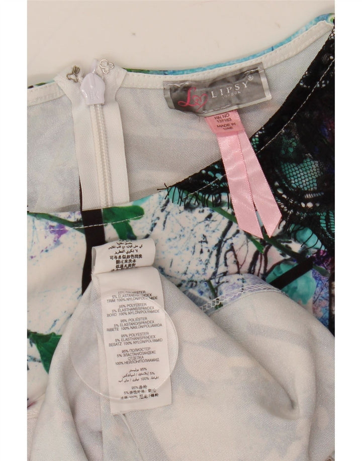 Lipsy Ženska grafička haljina do kroja UK 10 Mali raznobojni poliester