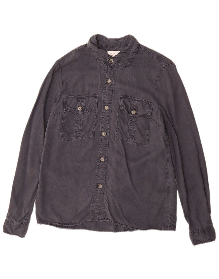 Topshop ženska košulja UK 8 Mala siva tencel
