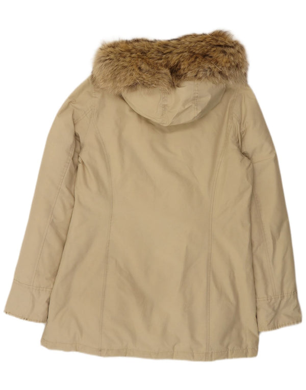 Woolrich ženski podstavljeni kaput s kapuljačom UK 14 srednje bež pamuk
