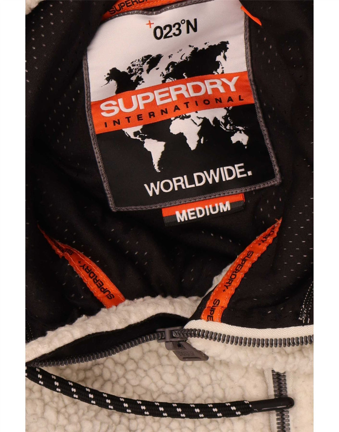 Superdry muška jakna od flisa s kapuljačom UK 38 srednje bijele boje od poliestera