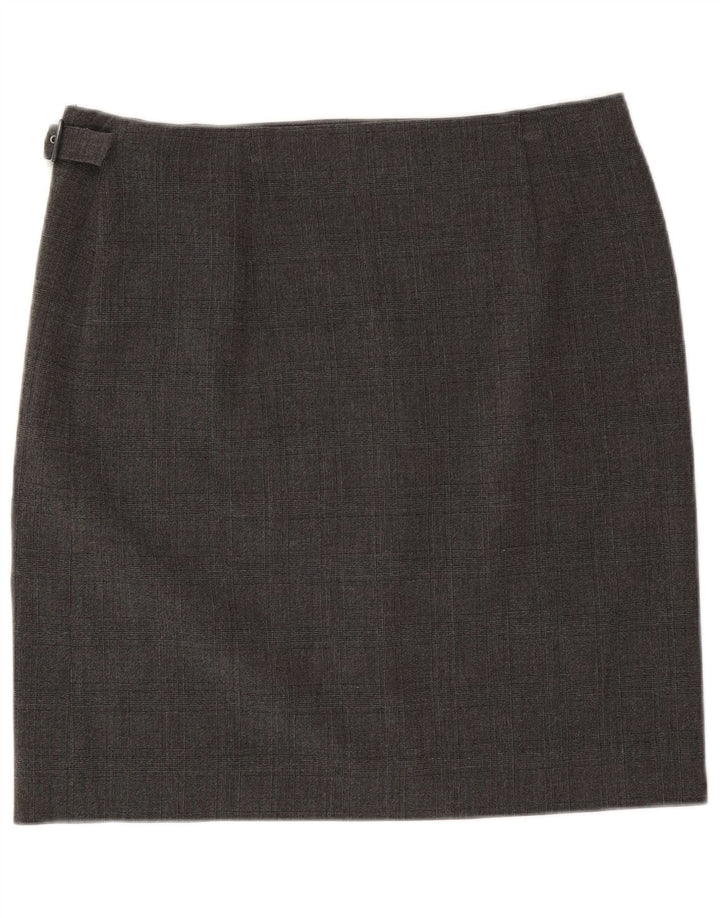 Armani Jeans ženska suknja na preklop US 12 Large W34 sivi karirani poliester