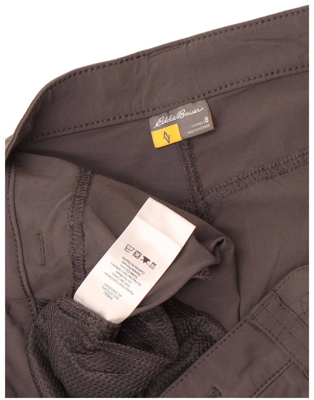 Eddie Bauer ženske kargo kratke hlače US 8 srednje W32 sivi najlon