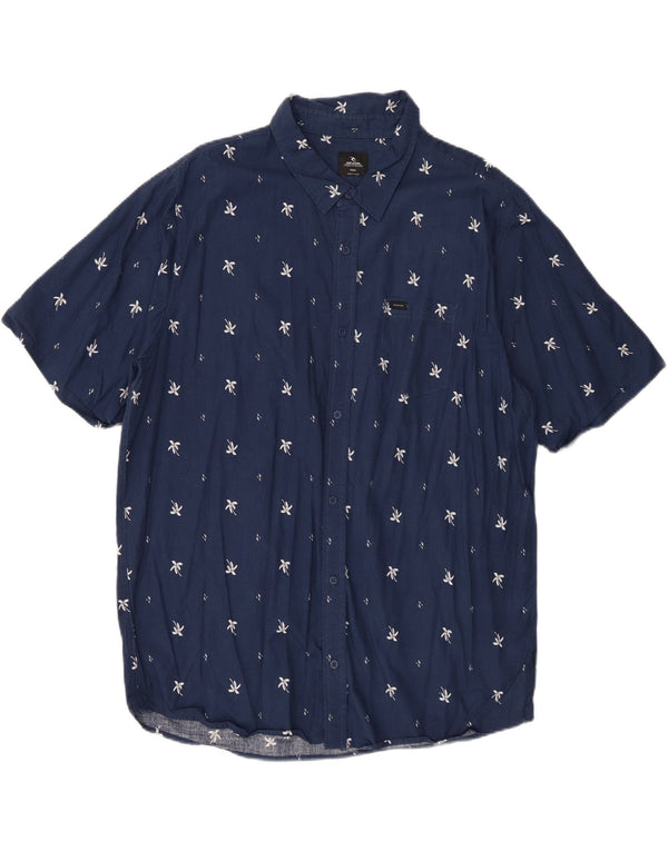 RIP CURL Muška košulja kratkih rukava 3XL tamnoplavi cvjetni pamuk