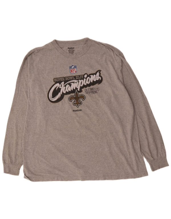 Reebok muška majica dugih rukava New Orleans Saints Graphic 2XL Grey Flecked