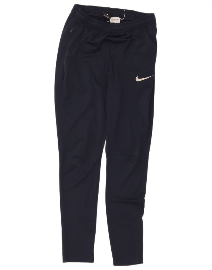 Nike Ženske Dri Fit Trenirke Hlače UK 8 Male tamnoplave poliesterske