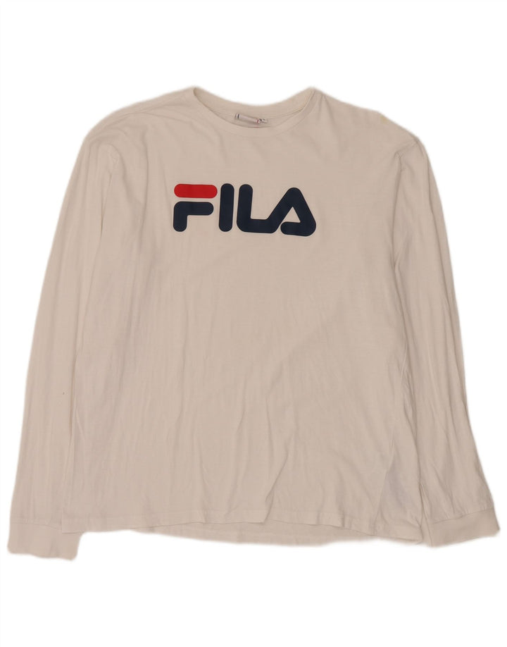Fila muška majica dugih rukava s grafikama, veliki bijeli pamuk