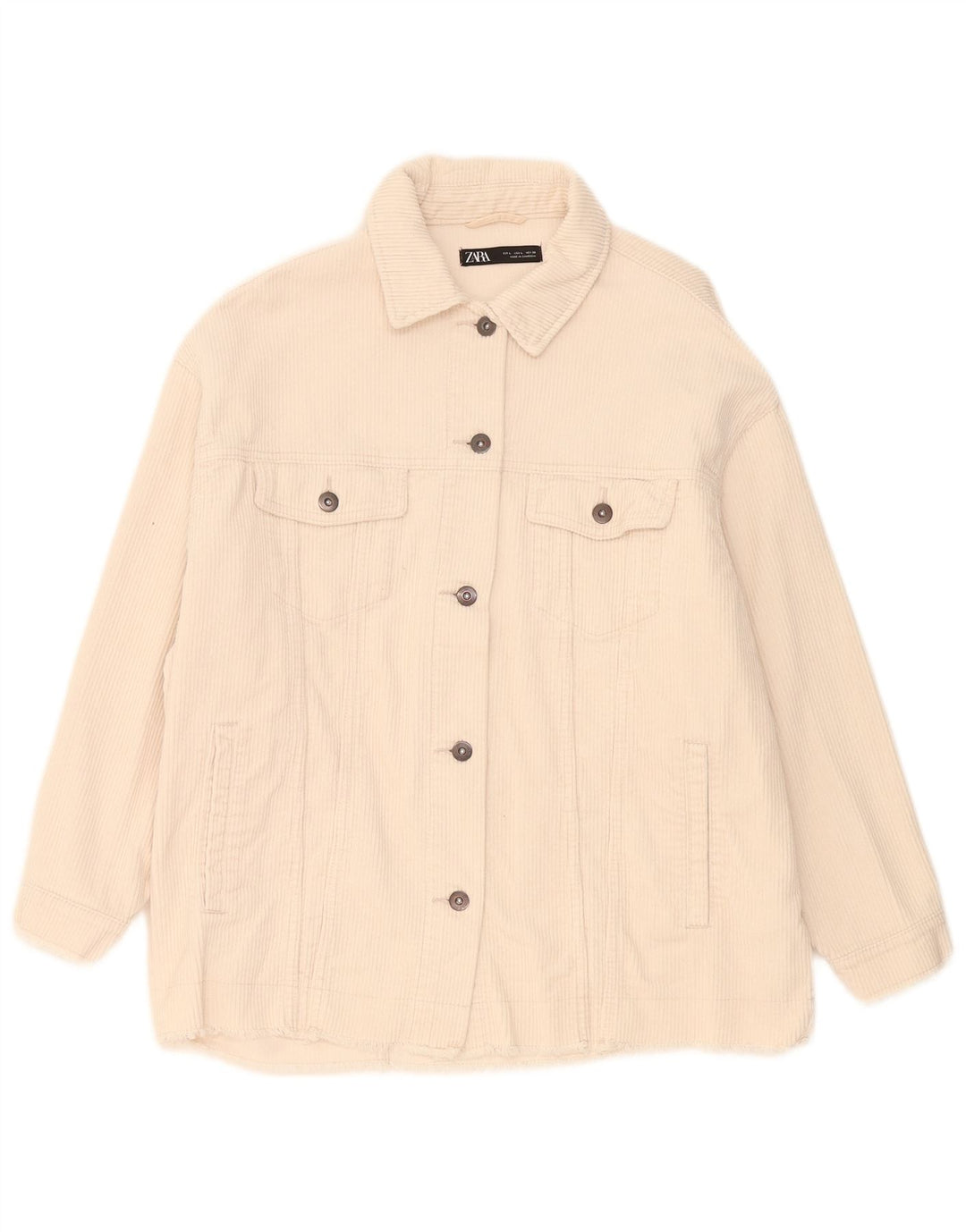 Zara ženska prevelika jakna od samta UK 16 Large Beige Cotton