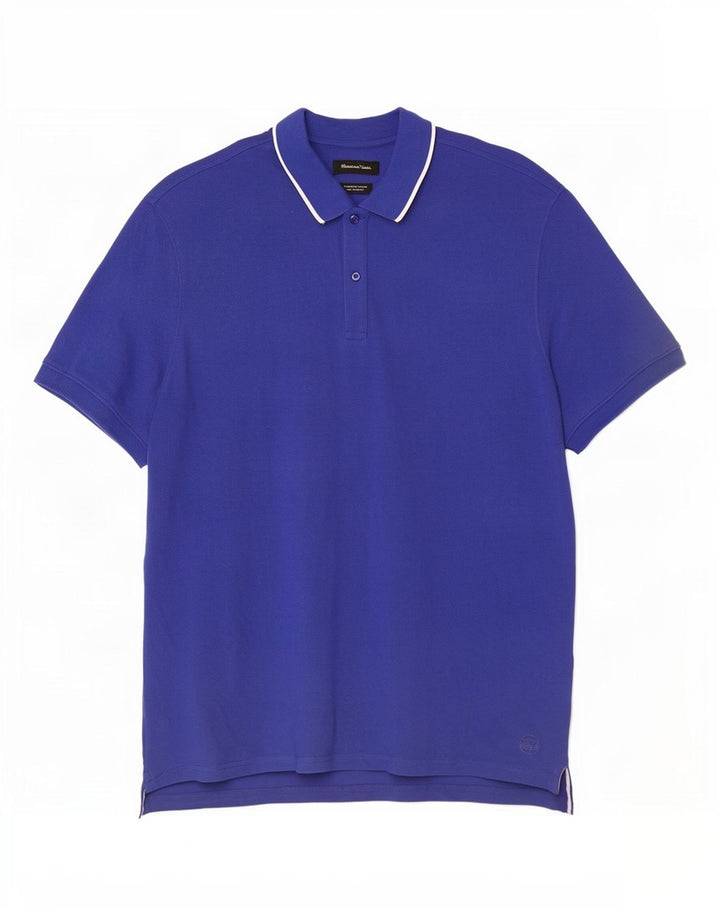 Massimo Dutti muška polo majica 2XL plavi pamuk