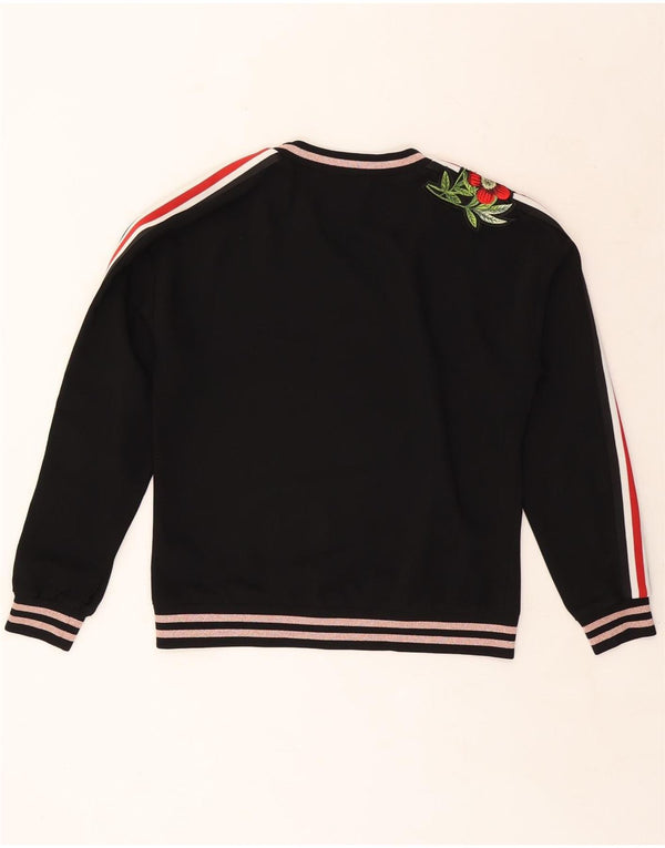 TED BAKER Ženska majica s kratkim rukavima UK 14 Srednje crni cvjetni poliester