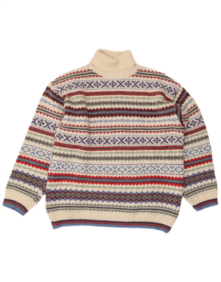 Ferro muški pulover s rol izrezom XL višebojna Fair Isle vuna