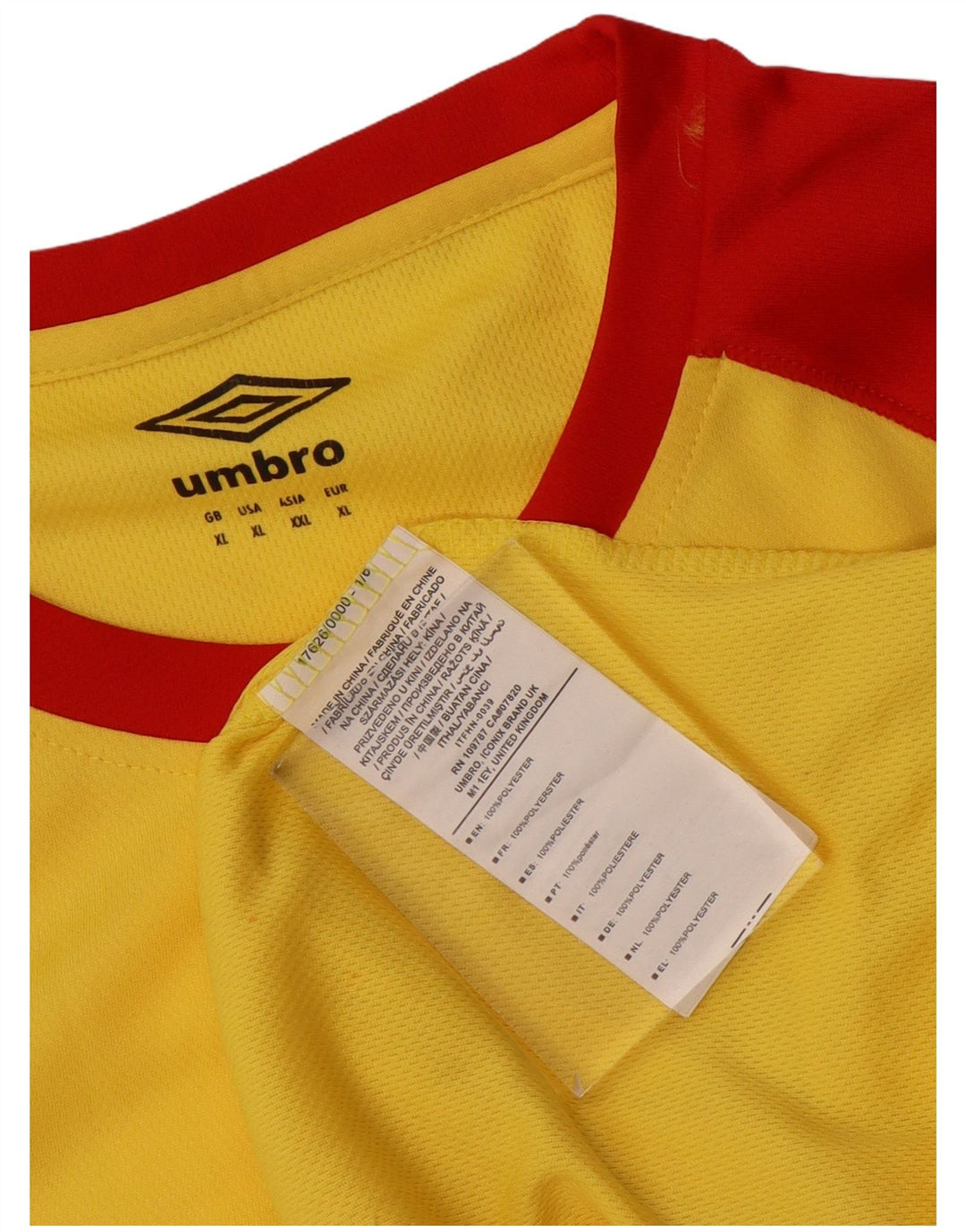 Umbro muška majica kratkih rukava XL žuti poliester u boji