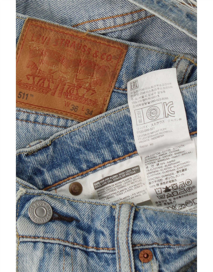 Levi's muške uske traperice s oštećenjem W36 L34 plavi pamuk