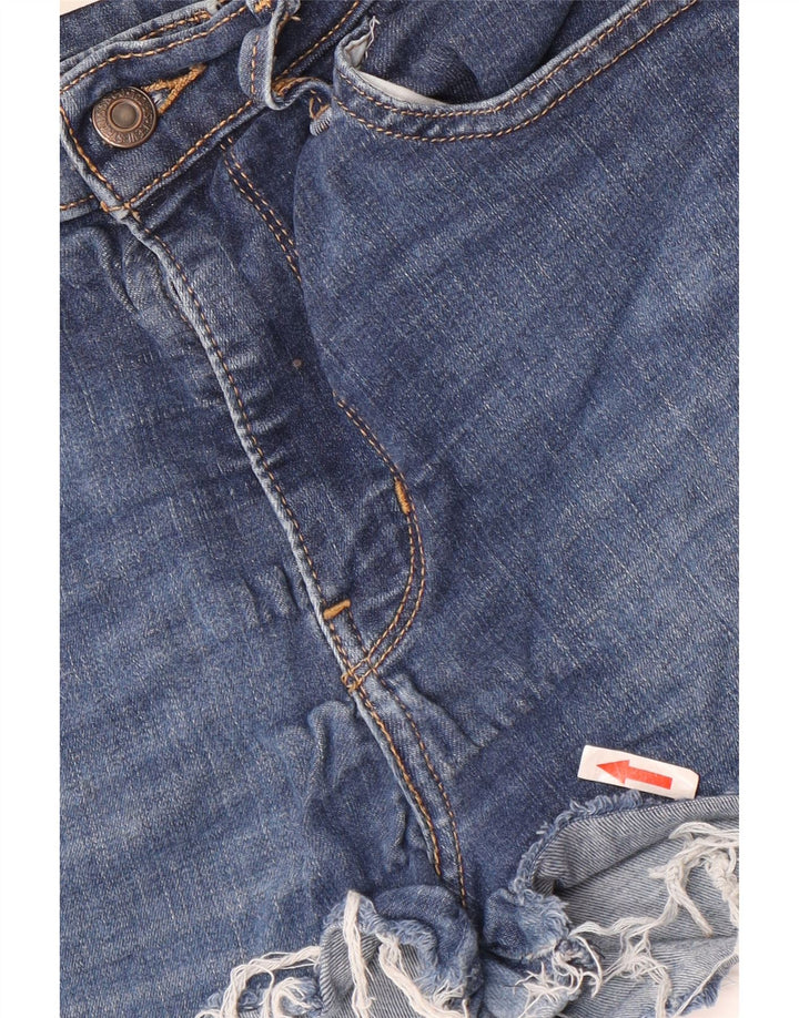 LEVI'S ženske kratke traper hlače visokog struka 720 W28 srednje plavi pamuk