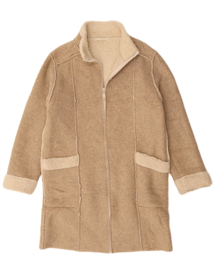 Marks & Spencer ženski šerpa preveliki kaput UK 10 Small Beige Flected