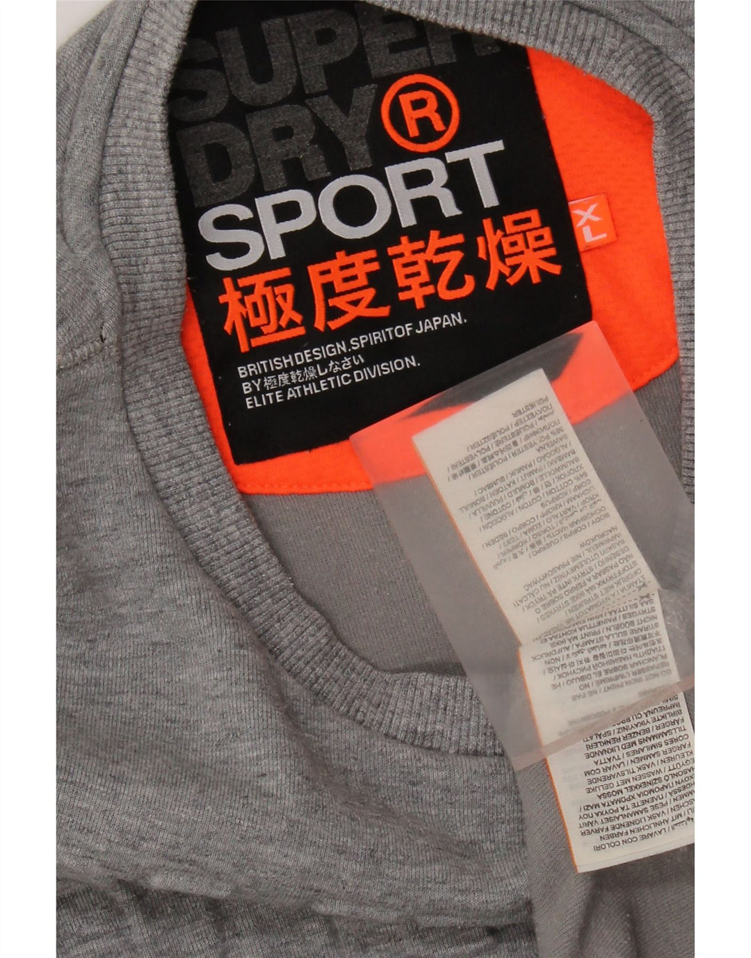 SUPERDRY muški džemper s grafičkim motivima XL, sivi flekasti pamuk