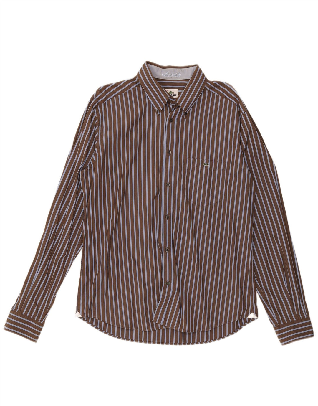 Lacoste muška košulja, veličina 43, pamuk s velikim smeđim prugama