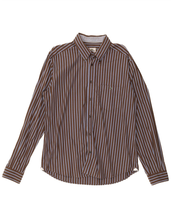 Lacoste muška košulja, veličina 43, pamuk s velikim smeđim prugama