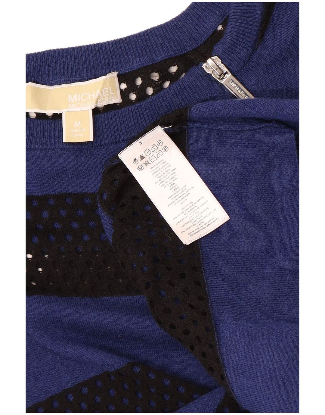 MICHAEL KORS Ženski džemper s morskim izrezom UK 12 srednje plave pruge