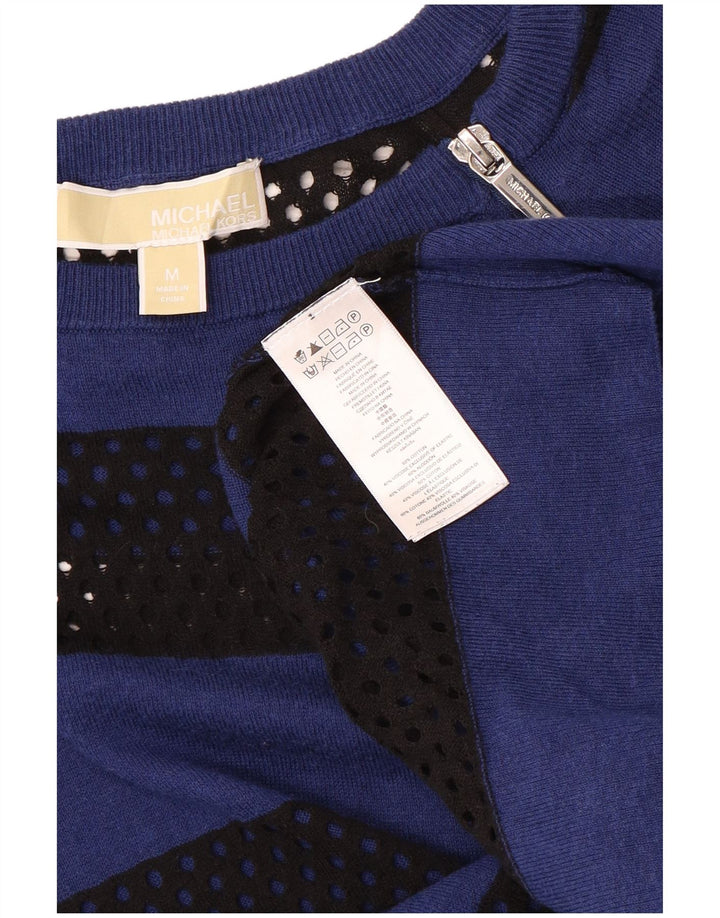 MICHAEL KORS Ženski džemper s morskim izrezom UK 12 srednje plave pruge