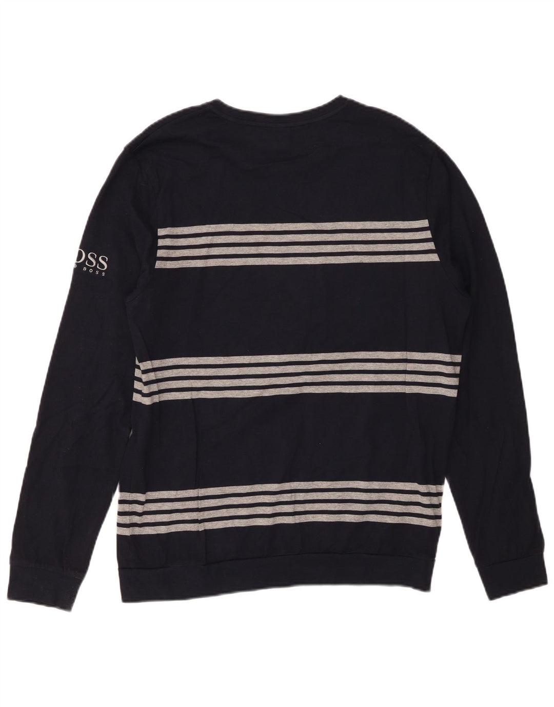 HUGO BOSS Muška majica s dugim rukavima srednje tamnoplave pruge