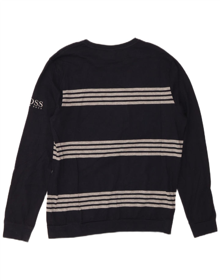 HUGO BOSS Muška majica s dugim rukavima srednje tamnoplave pruge