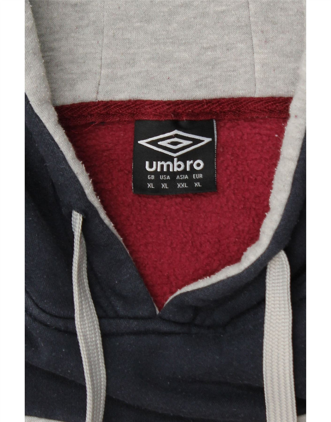 UMBRO muška majica s kapuljačom XL, tamnocrveni pamuk