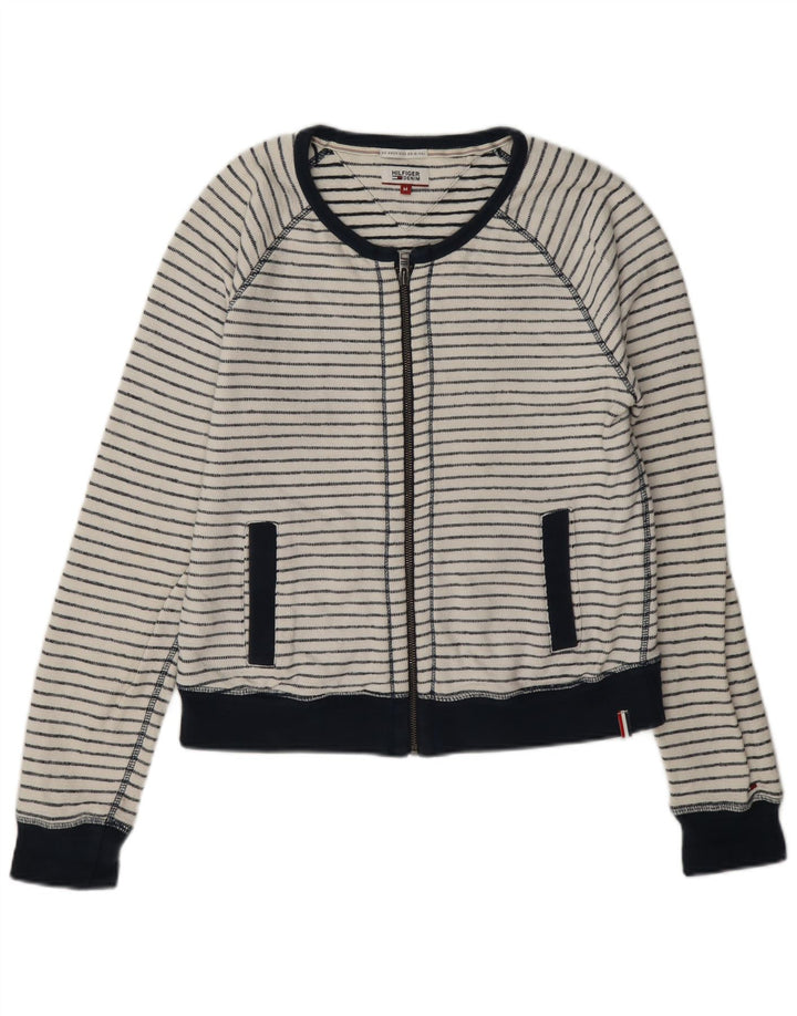 Tommy Hilfiger ženska gornja jakna od trenirke UK 14 srednje bijele pruge