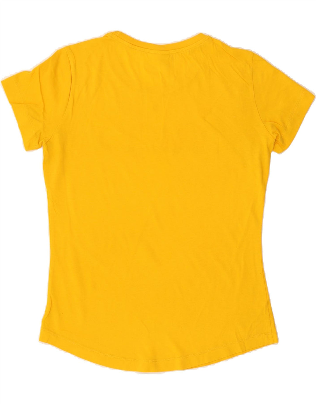 CHAMPION Womens Graphic T-Shirt Top UK 12 Medium Yellow Vintage Champion and Second-Hand Champion from Messina Hembry 