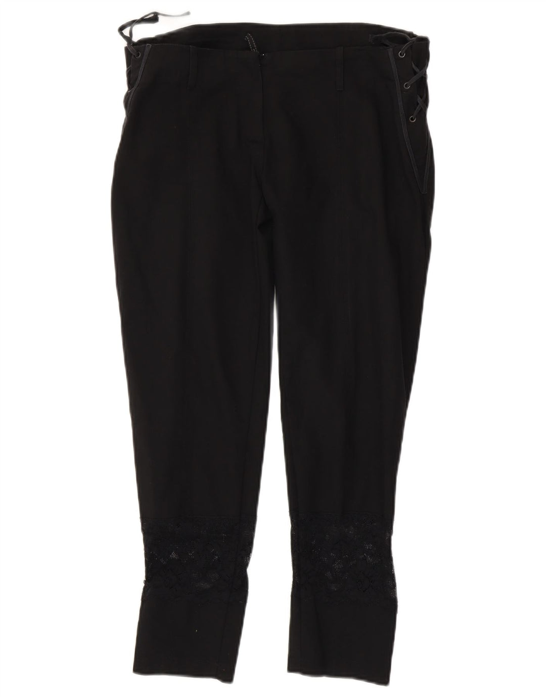 Vintage ženske uske skraćene hlače W34 L25 crne