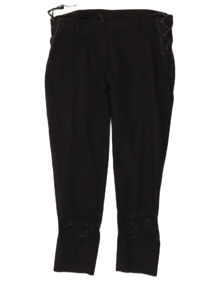 Vintage ženske uske skraćene hlače W34 L25 crne