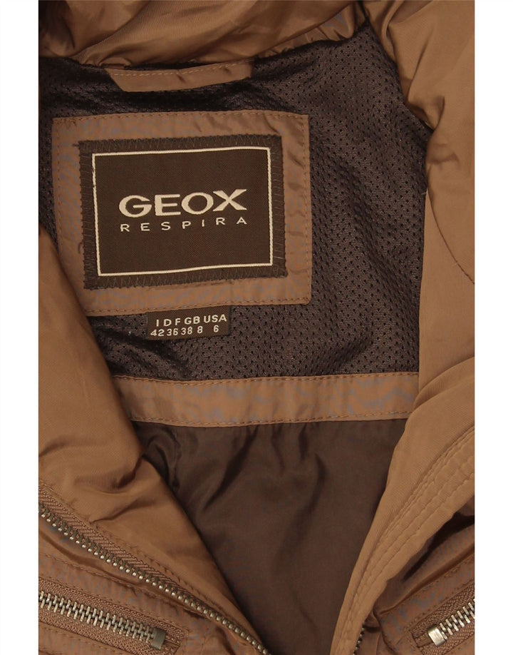 Geox ženska Respira velika podstavljena jakna UK 8 Small Beige Poliester