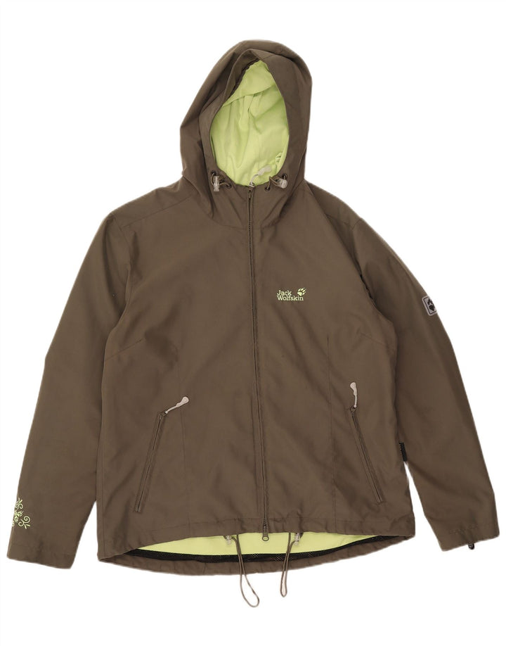 Jack Wolfskin ženska kišna jakna s kapuljačom UK 14/16 veliki kaki poliester