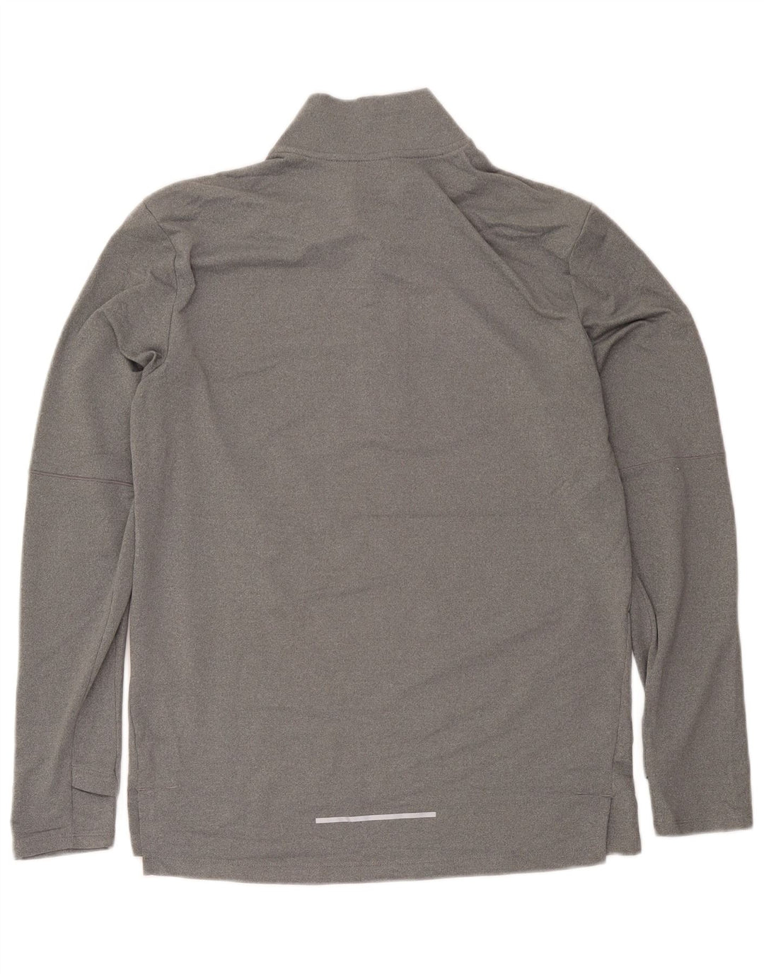 Nike Dri Fit majica s izrezom i dugim rukavima srednje sive boje od poliestera
