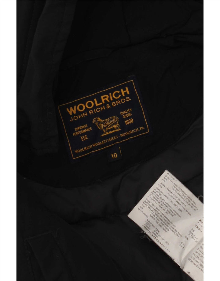Woolrich Boys Jakna s kapuljačom i podstavljenom podstavom 9-10 godina, crni pamuk