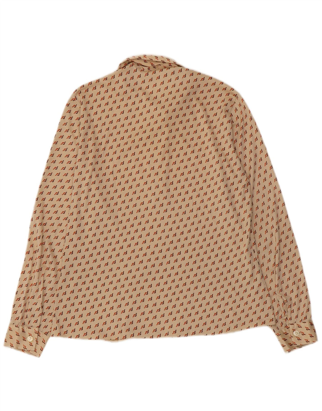 VINTAGE ženska majica majica UK 16 velika bež geometrijska