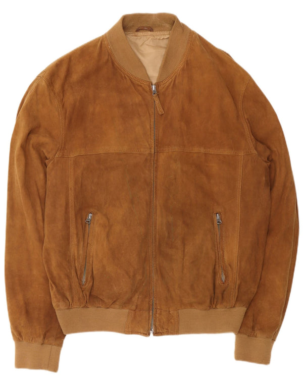 Vintage muška bomber jakna od brušene kože UK 42 XL smeđa koža