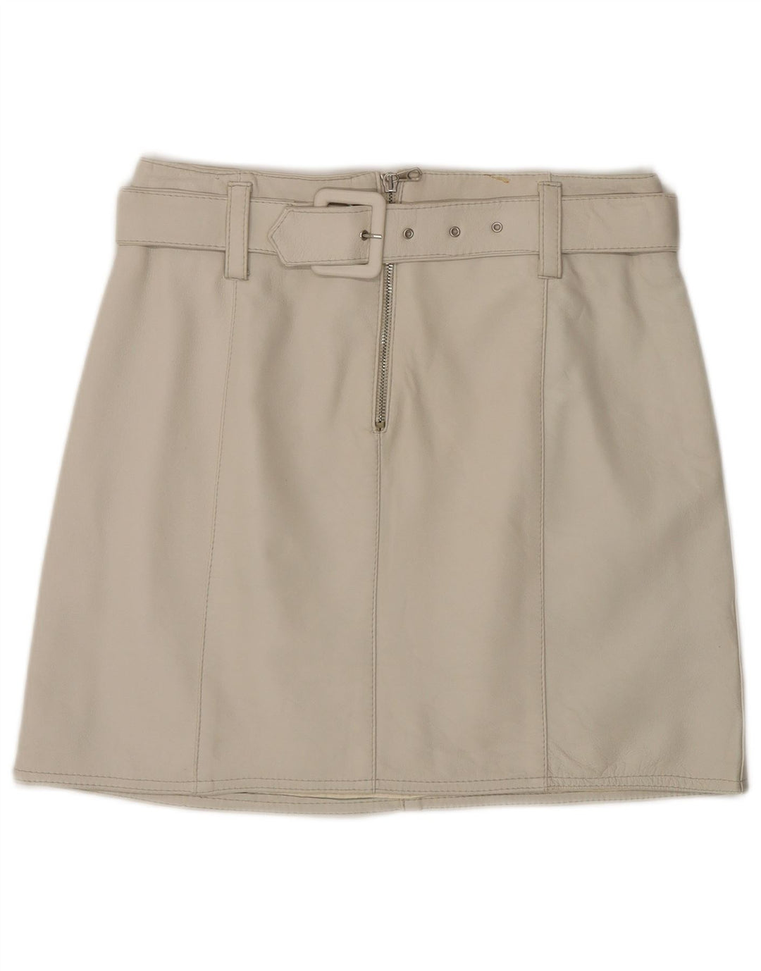 VINTAGE ženska kožna suknja IT 44 srednje veličine W28 siva koža