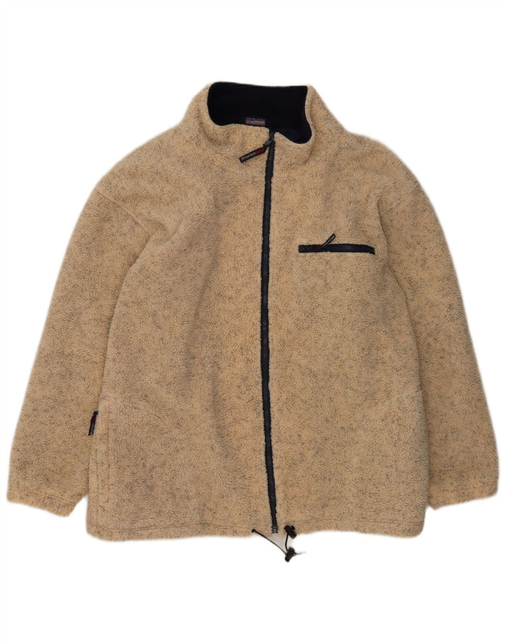 Vintage muška flis jakna UK 42 XL bež pjegavi poliester
