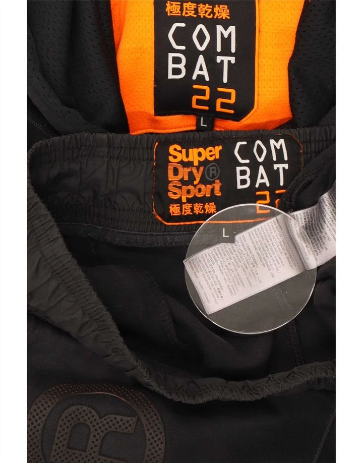 Velika crna pamučna trenirka Superdry Graphic Full