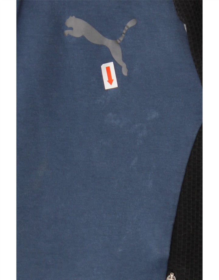 Puma muški pulover s kapuljačom na patentni zatvarač Mali plavi pamuk u blokovima boja