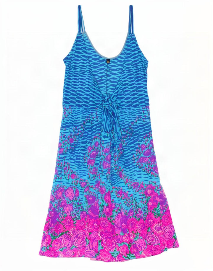 Vintage ženski sundress IT 46 Large Blue Floral