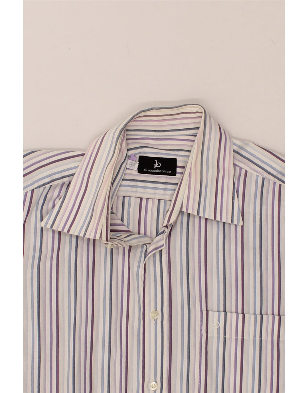 ROCCOBAROCCO Mens Shirt Size 15 1/2 39 Medium Multicoloured Striped Cotton Vintage Roccobarocco and Second-Hand Roccobarocco from Messina Hembry 