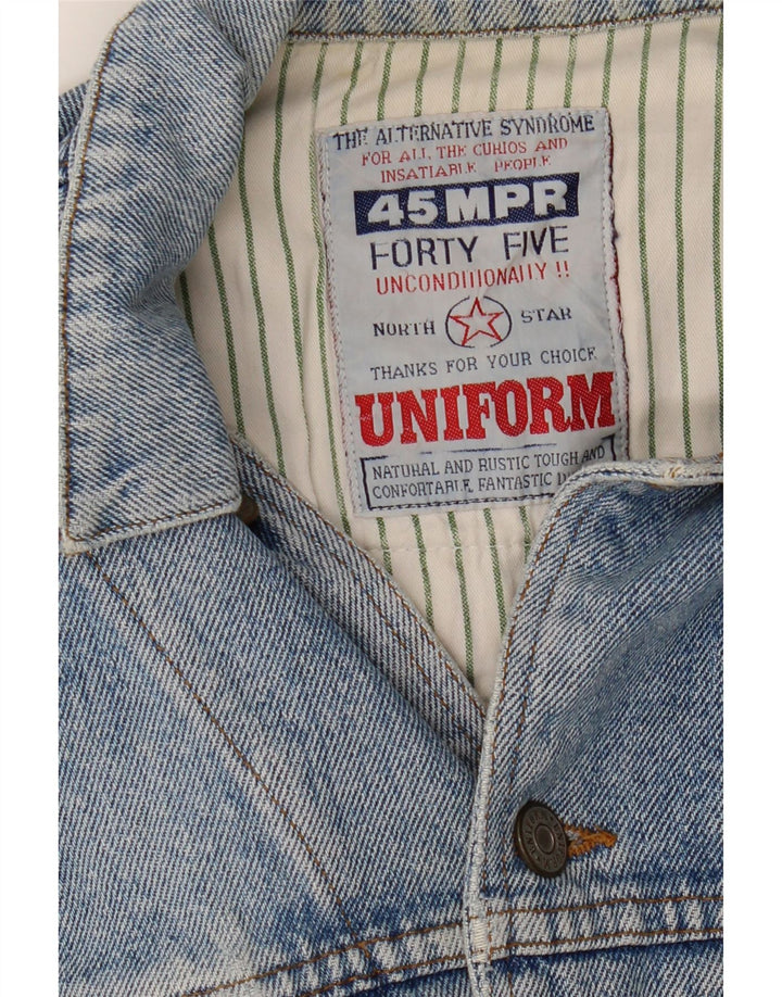 UNIFORMA Ženska crop Graphic Denim jakna UK 14 Large Blue