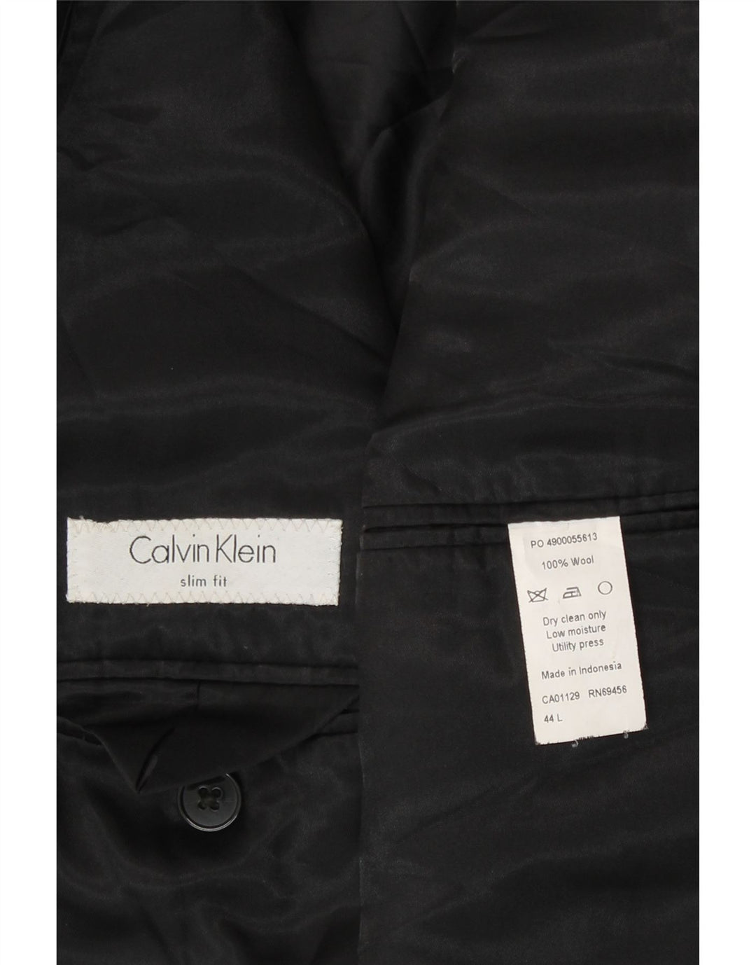 Calvin Klein muška uska jakna sa 2 gumba UK 44 2XL crna vunena