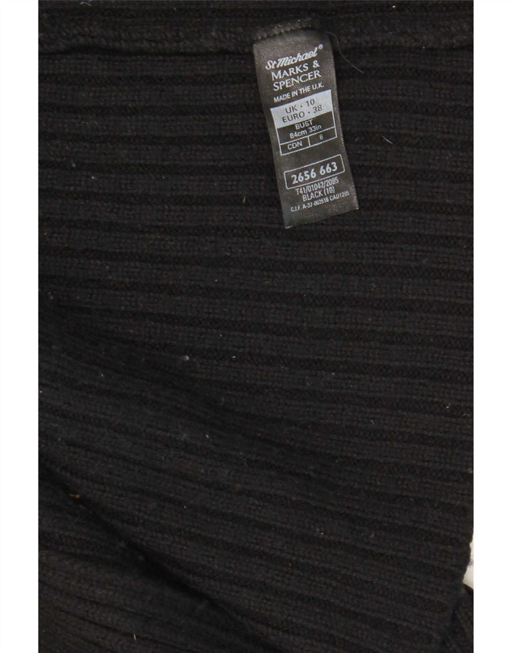 Marks & Spencer ženski preveliki otvoreni kardigan pulover UK 10 Small Black