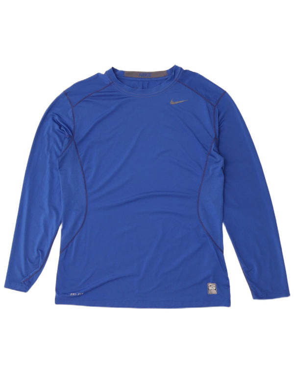 Nike Dri Fit majica s dugim rukavima, veliki plavi poliester