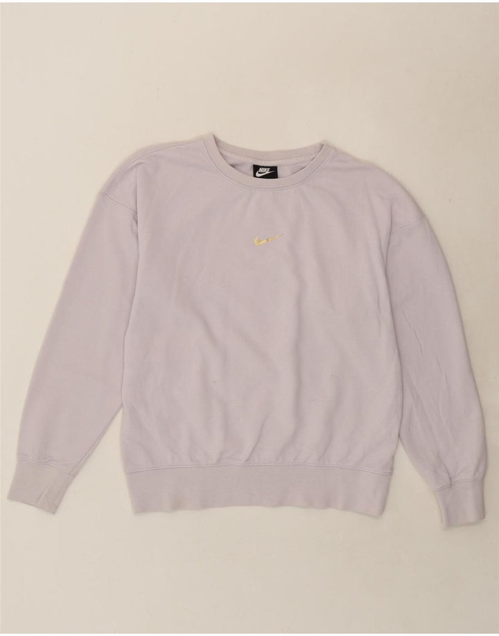 NIKE Womens Oversized Sweatshirt Jumper UK 10 Small Purple Cotton Vintage Nike and Second-Hand Nike from Messina Hembry 