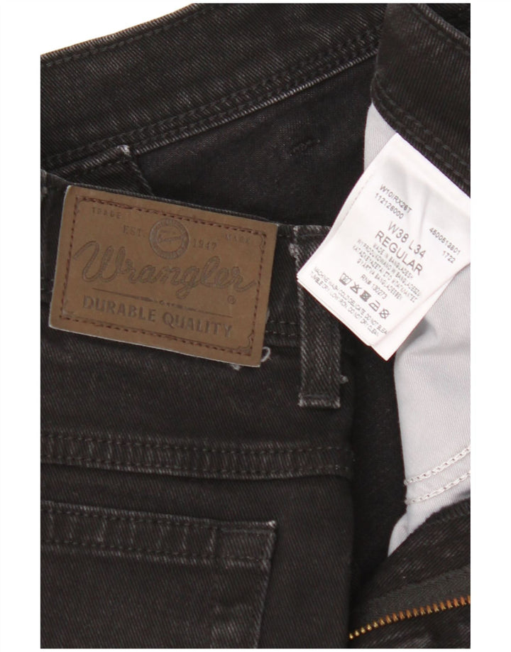 Wrangler muške ravne traperice regularnog kroja W38 L34 crni pamuk