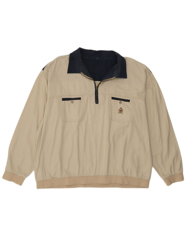 Vintage muška polo majica dugih rukava 2XL bež boja